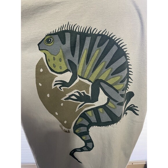 Vintage Anvil Lizard T-Shirt Men's 2X Silk Oak Reptile Green USA Made New - Picture 2 of 7